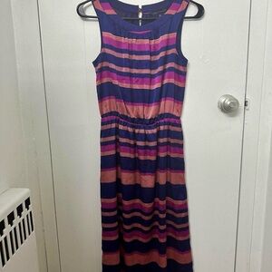 Striped Pink and Blue Sleeveless Dress